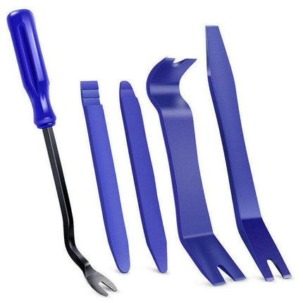 5Pcs Car Trim Removal Tool Auto Hand Tools Pry Bar Dash Panel Door Interior Kit - Aimall