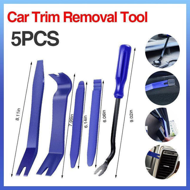5Pcs Car Trim Removal Tool Auto Hand Tools Pry Bar Dash Panel Door Interior Kit - Aimall
