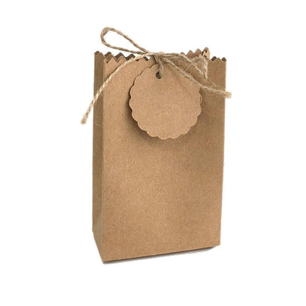 50PCS Vintage Kraft Paper Box DIY Candy Cookie Bags Wedding Favor Gift Boxes