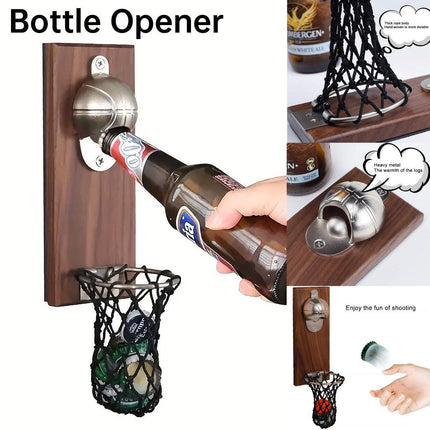 Magnetic Wooden Beer Bottle Opener Football Basketball Wine Opener Refrigerator