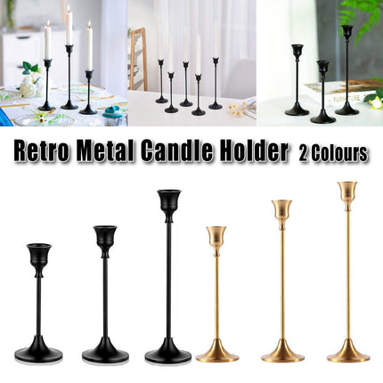 3X Taper Candle Holders Long Table Decorative Candlestick Holder Wedding Dinning