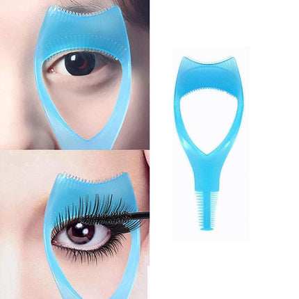3 In 1 Eyelash Mascara Makeup Guard Protect Tool Applicator Curler Comb Lashes - Aimall