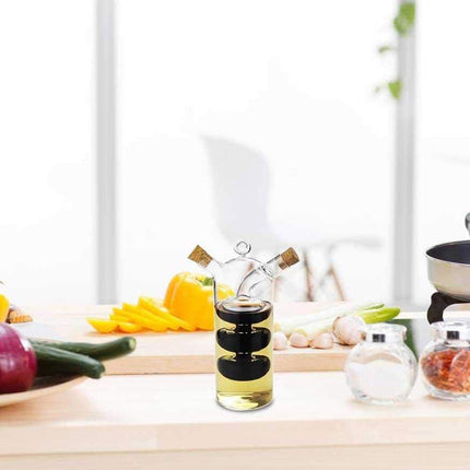 Glass Oil Vinegar Dispenser Bottle with Cork Lid Kitchen Soy Sauce Container
