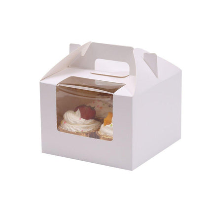 25pcs Portable Cupcake Packaging Box with Transparent Window for Easy Opening