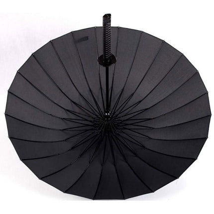 Black Sun and Rain Umbrella Straight Umbrella UV Protection Windproof Outdoor