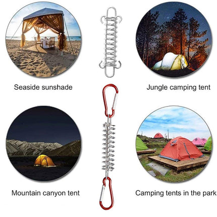 1-15PCS Outdoor Camping Tent Spring Wind Rope Buckle Fix Hook Buckles Silver Red