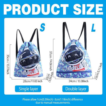 Children Waterproof Swim Backpack Durable Storage Bag Beach Pool Outdoor Travel - Aimall