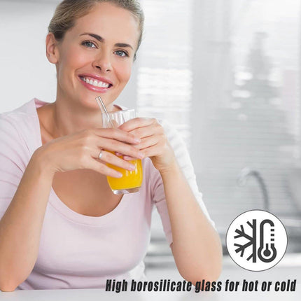 Clear Glass Straws Heat Resistant Juice Milk Straws Creative Style Reusable
