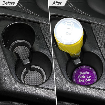 4pcs Purple Car Coasters Round Anti Slip Drink Holder Mats for Vehicle Interior