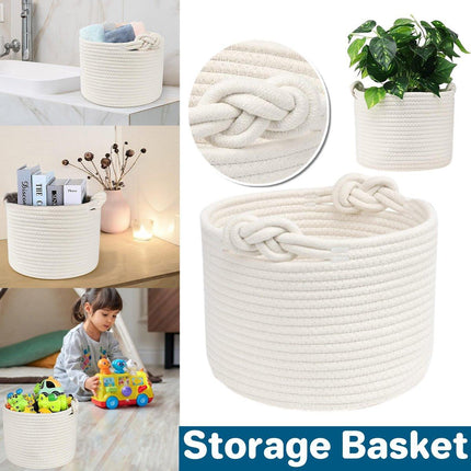 Twist Handle Round Storage Basket Durable Storage Bag Organiser Laundry Holder