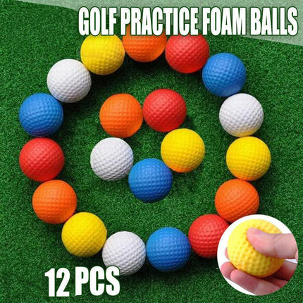 12 Pack Indoor/Outdoor Golf Practice Foam Balls - Aimall