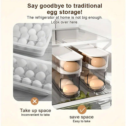 Household Slide Anti-drop Egg Box Refrigerator Door Automatic Rolling Egg Box