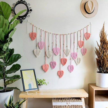 Bohemian Decorative Woven Tassel Leaf Wall Hanging Bedroom Home Wall Decoration