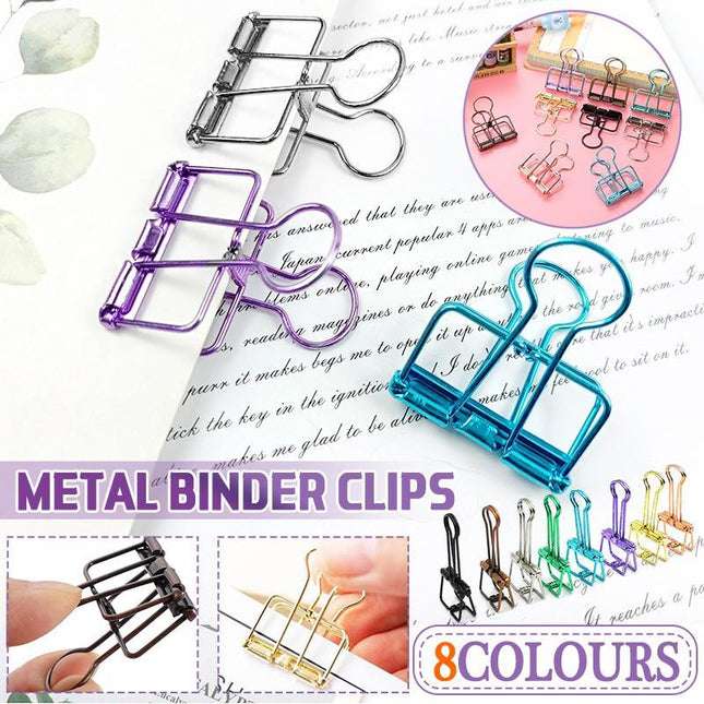 Solid Color Hollow Out Swallowtail Metal Binder Bookmark Clips Office Supplies - Aimall