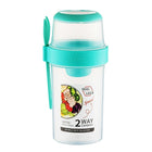 Double Plastic Salad Cup with Fork Sealed Breakfast Container for On-the-Go Meal