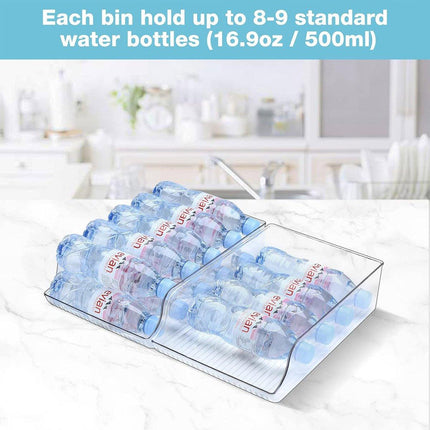 Clear Plastic Beverage Organizer Fridge Storage Shelf Holder for Kitchen Pantry