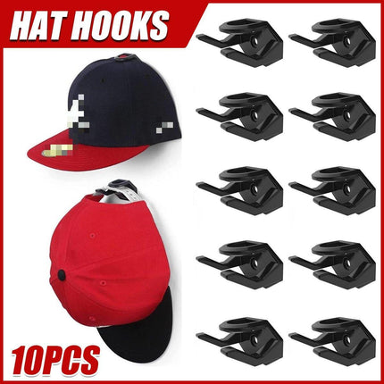 10PCS Self Adhesive Hat Rack Display Hooks Wall Door Baseball Cap Holder Hanger