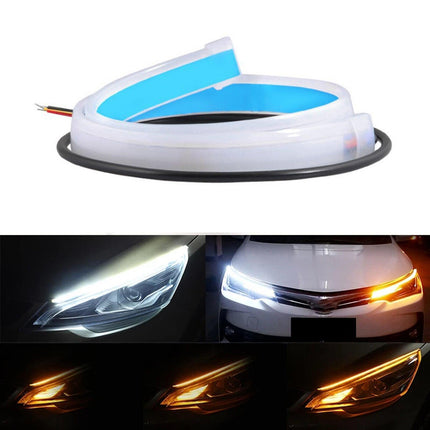 2x 60CM Car LED Strip DRL Turn Signal Switchback Indicator Daytime Running Light - Aimall