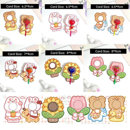 180pcs Cartoon Pattern Children's Lollipop Decorative Paper Cards Party Favors