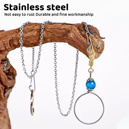 Parrot Neck Collar Stainless Steel Bird Chain Training Adjustable Bird Leash