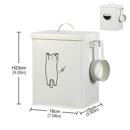 Food Storage Bucket Sealed Moisture Proof Container for Cat Dog Snacks Tin Box