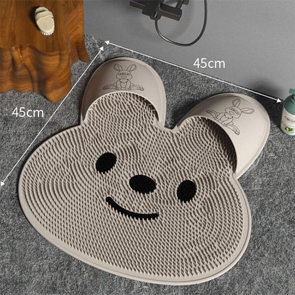 Silicone Foot Scrubber Rabbit Tub Mat Suction Cup Exfoliating Brush Cleaning Mat