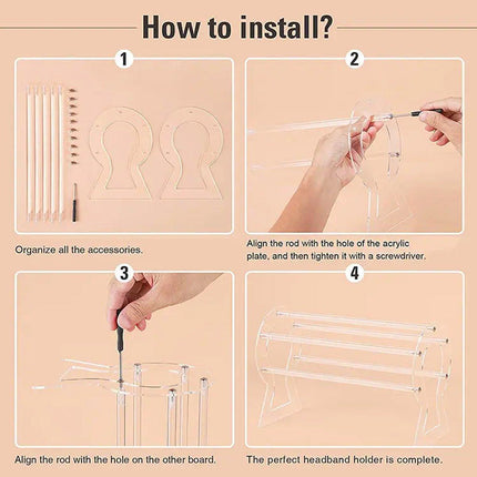 Hairband Display Stand Acrylic Hair Clip Storage Rack Headband Holder Hair Hoop