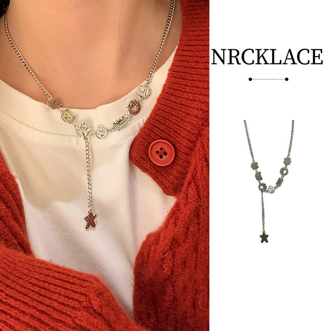 Gingerbread Man Tassel Necklace Womens Sweater Chain Fashion Jewelry Gift