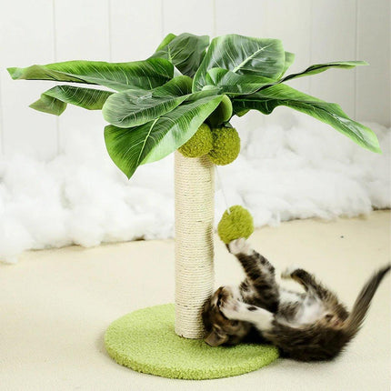 Cat Scratching Coconut Tree Kitten Post Sisal Covered Scratcher Pole Toy 32/38cm