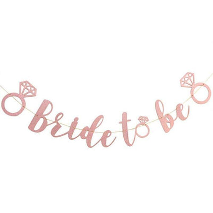 Bride To Be Rose Gold Banner Diamond Wedding Bridal Shower Hens Party Decoration - Aimall