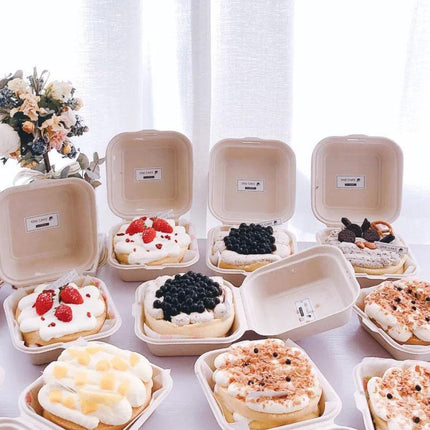 100X Disposable Eco-Friendly Bento Box Fruit Salad Hamburger Cake Packaging Box - Aimall
