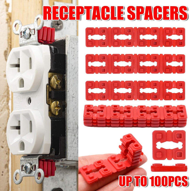 12/100pcs Red Switch and Receptacle Spacers Adjustable Depth Electrical Tool