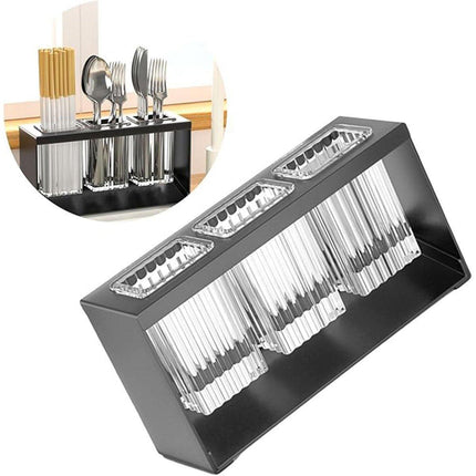 3Holes Multifunctional Kitchen Storage Rack Built-in Storage Box Chopstick Holder