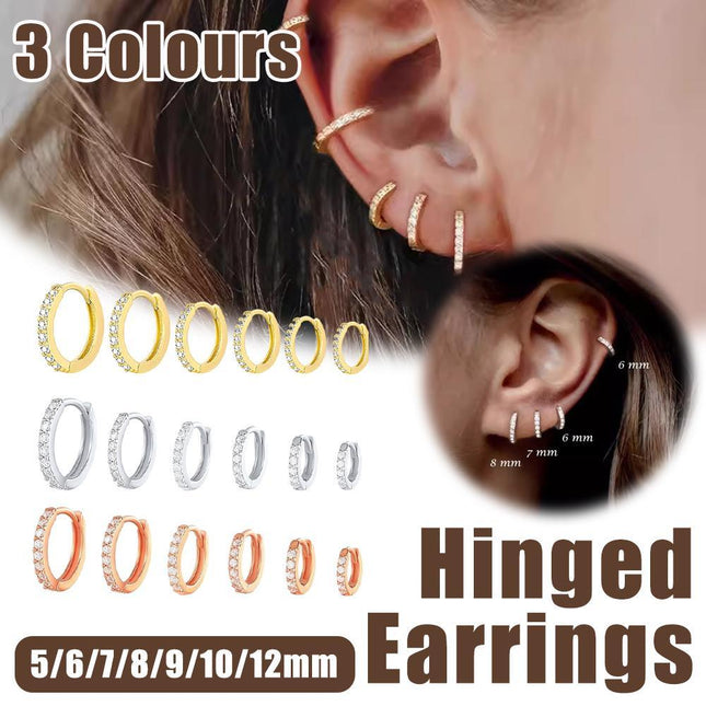 7sizes Hoop Earring Silver Zirconia Ear Huggie Hoop Cartilage Piercing Jewellery - Aimall