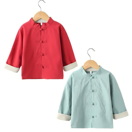 Boys Traditional Chinese Hanfu Cotton Linen Outfit Ancient Style Costume