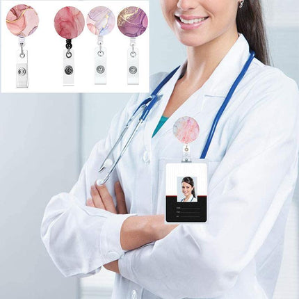 1-4X Retractable Nurse Badge Reel Clip Holder Students Doctor ID Card Holders - Aimall