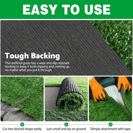 Primeturf Artificial Grass Synthetic Fake 2m x 5m Turf Plant Plastic Lawn 15mm