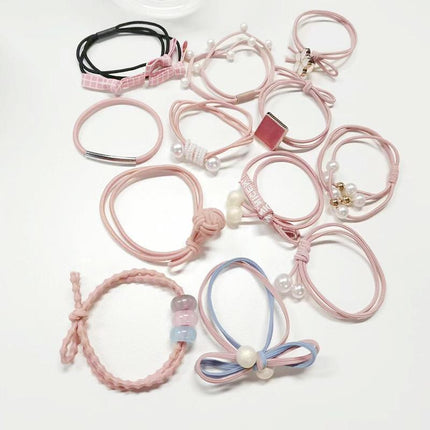 Women Elastic Hair Band Ponytail Holder Girl Rubber Rope Ties Gum Headwear Craft - Aimall