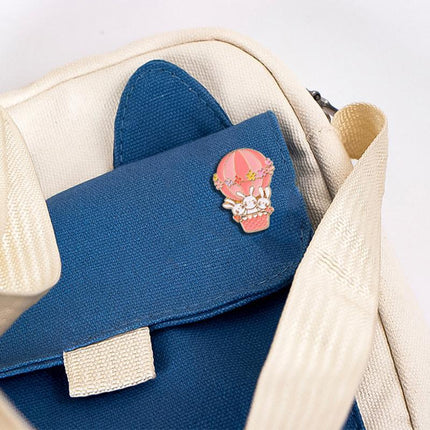 Lovely White Bunny Rabbit Ears Metal Pin