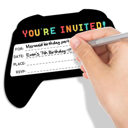30set Gamepad Theme Party Invitation Cards Video Game Birthday Party Invites Set