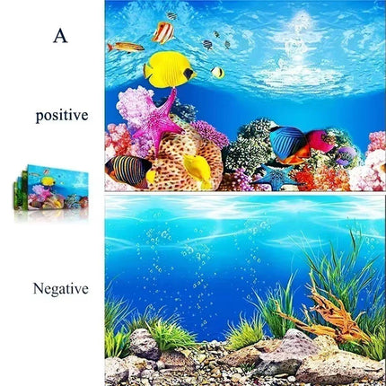 Aquarium Background Fish Tank Wallpaper Double Sided Decoration Sticker Paper