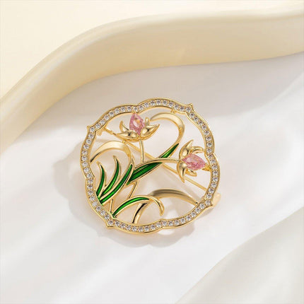 Retro Orchid Brooch Classic Chinese Style Delicate Pin Cheongsam Decoration