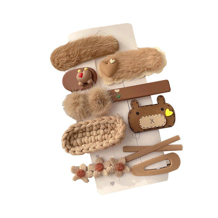 Children Plush Hair Clip Bangs Clip Cartoon Barrettes Korean Style Kids Hairpin - Aimall