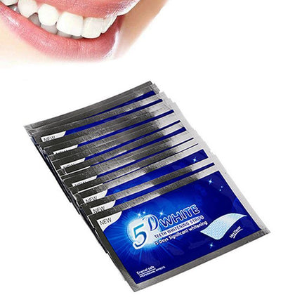 5D Teeth Whitening Strips Pro Safe White Tooth Clean Gel Bleach Dental Strength - Aimall
