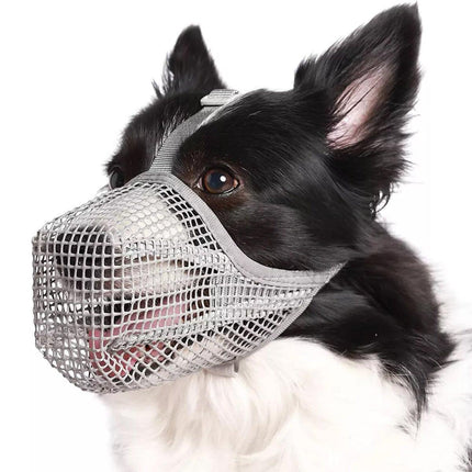 2PCS Adjustable Mesh Pet Dog Muzzle Mask Mouth Cover No Bite Strap Mouth Cover