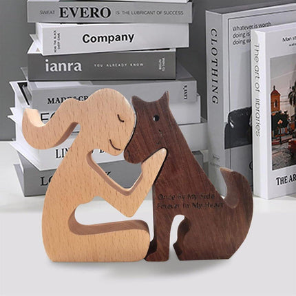 Puppy Wooden Ornament Pet Memorial Desktop Decoration for Home or Office Display