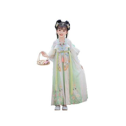 Girl Ancient Hanfu Embroidered Tang Suit Chinese Traditional Dress Princess - Aimall