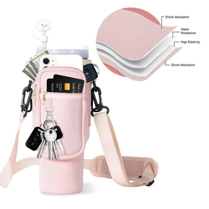 Portable Cup Sleeve Drink Holder Reusable Water Bottle Carrier Travel Bag