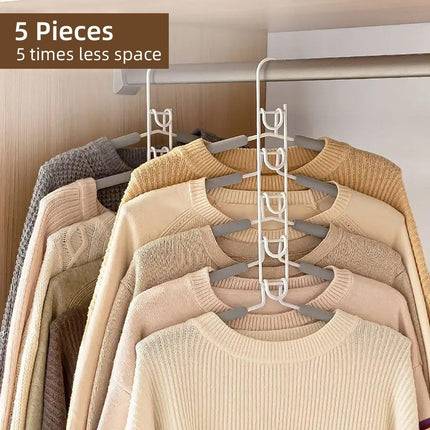 Space-saving Multi-layer Folding Hanger Hook Closet Organizer Clothes Rack