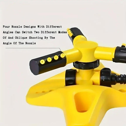 360 Degree Rotating Yellow Sprinkler Automatic Lawn Garden Watering System Villa